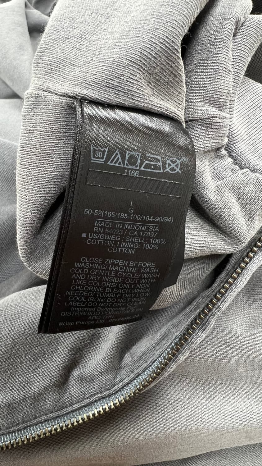 (새상품)이지갭 후드집업 포에틱그레이 L 상품이미지3