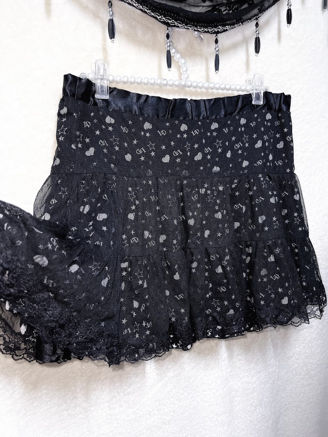 리즈리사돌 고스펑크 키치 갸루 패턴 레이스 튜튜스커트 캉캉치마 핀터 상품이미지3