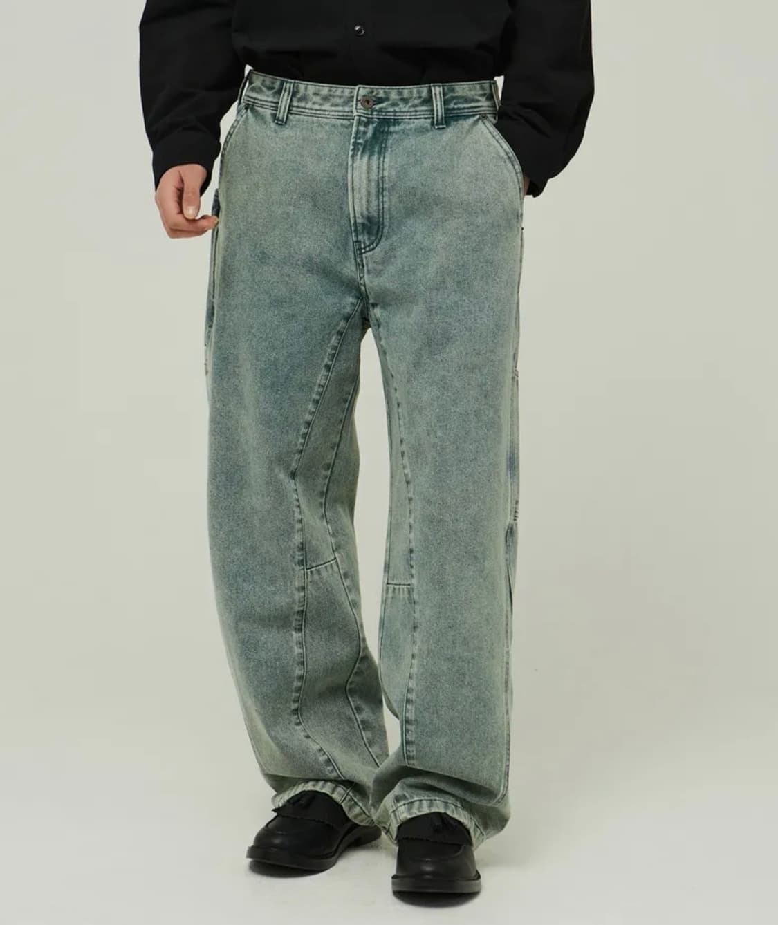 맥우드건 파번 7541 카펜터 빈티지클로딩 와이드핏 카키 컬러데님팬츠 상품이미지2