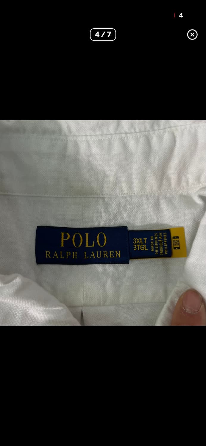 폴로 랄프로렌 신형라벨 화이트 셔츠 3XL 상품이미지4