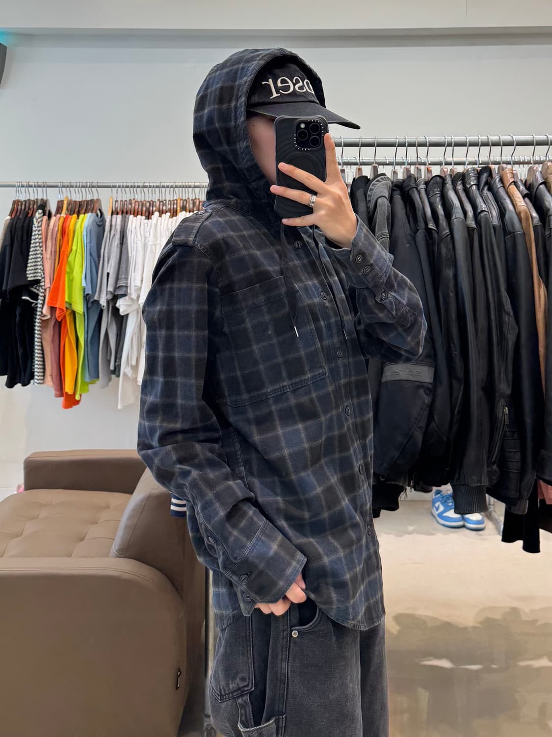 디젤 체크 후드 셔츠 상품이미지6