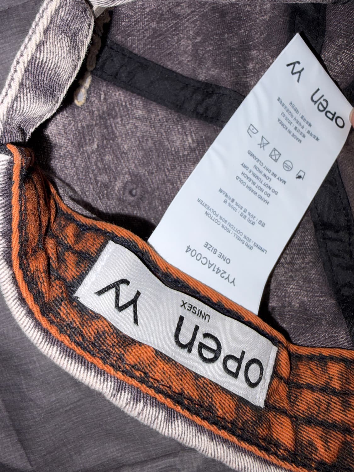 오픈 Yy 코튼 볼캡 데님 브라운 그레이 상품이미지3