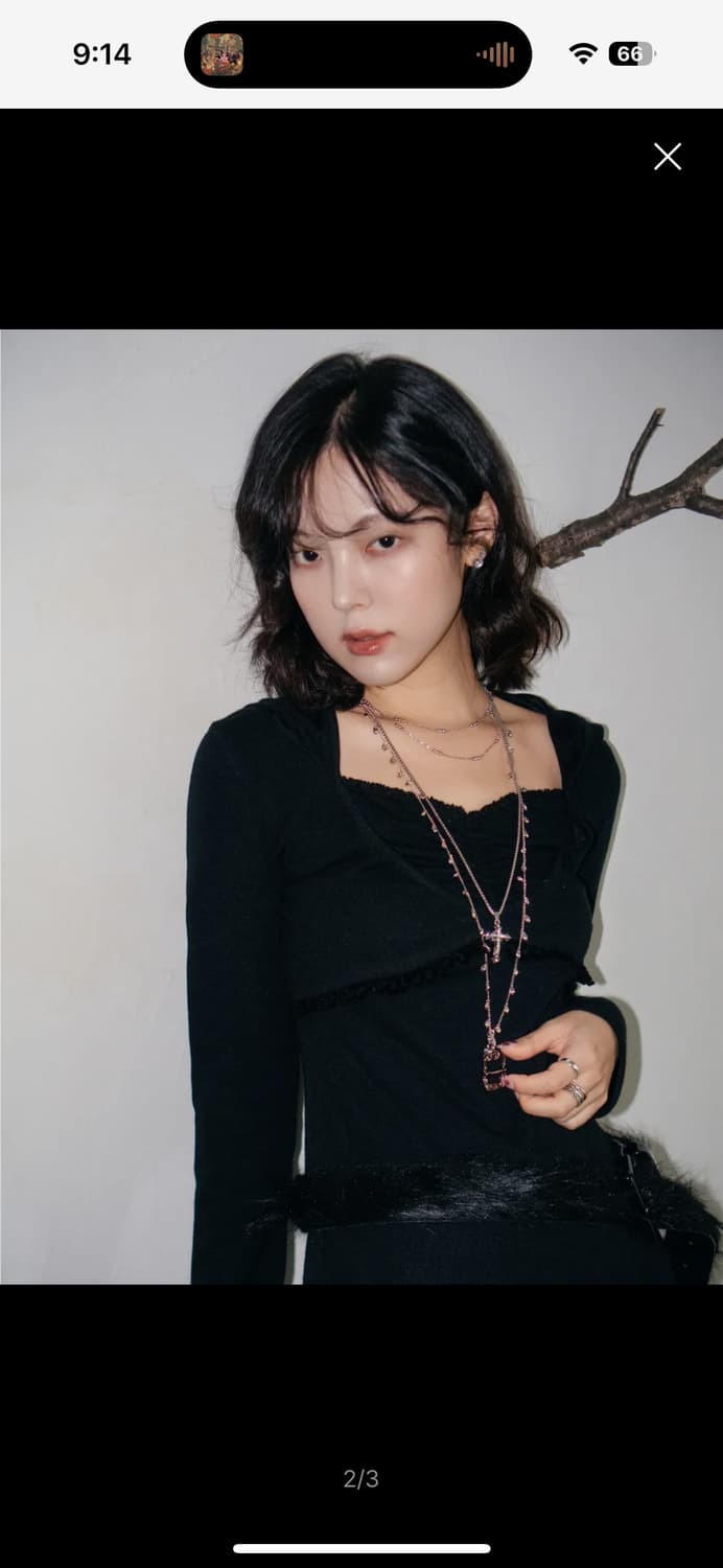 미미몽드 레이스 후디 원피스 블랙 / 연말룩 추천 상품이미지2