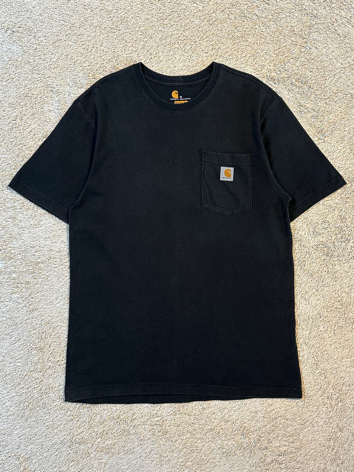 칼하트 CARHARTT 오리지널핏 포켓 반팔 티셔츠 블랙 상품이미지1