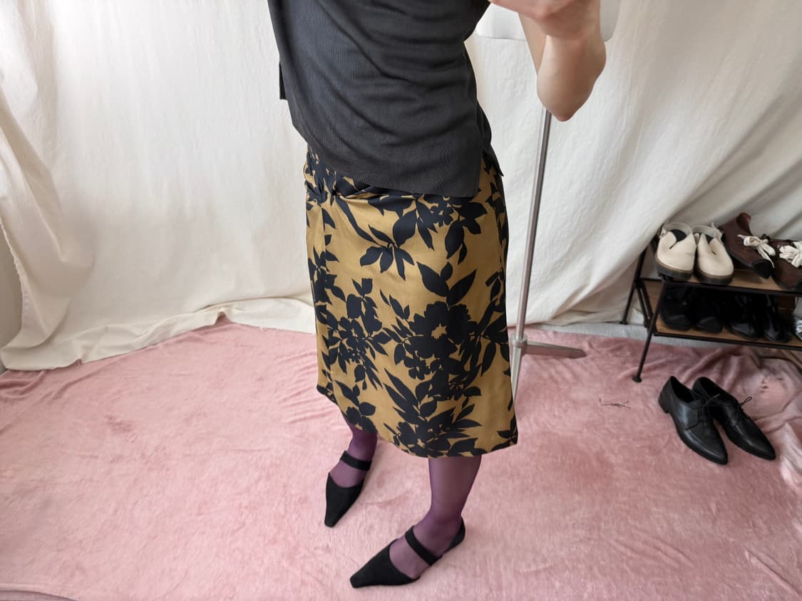 Ballsey 플라워 실크 스커트 상품이미지1