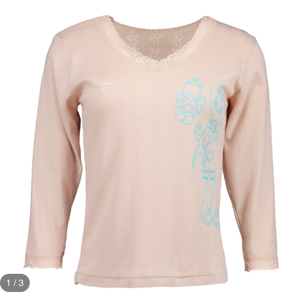 샬롬클럽 telepathy lace top peach 상품이미지1