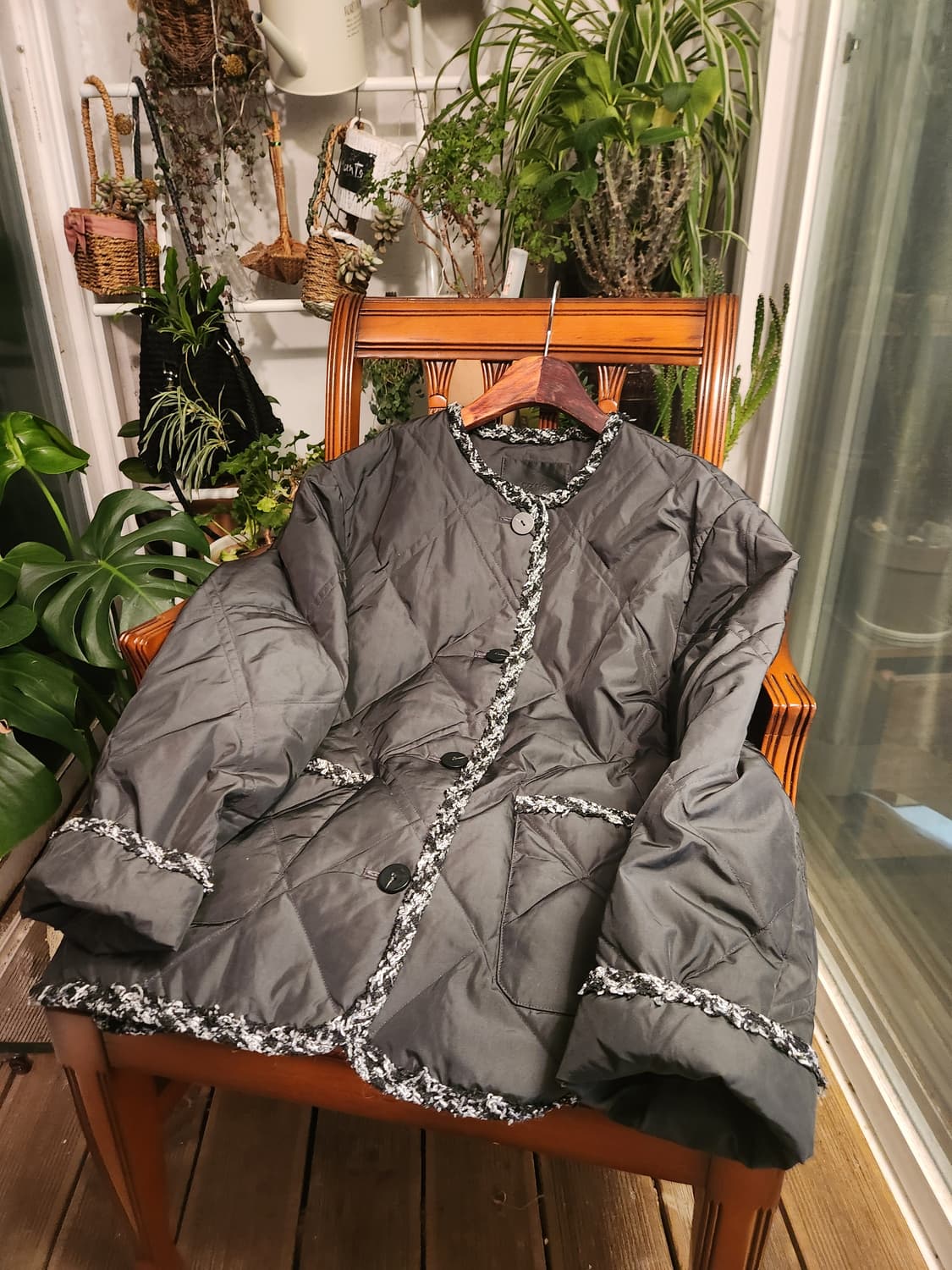 ozoc 퀼팅 자켓 라운드 오리털패딩 상품이미지3