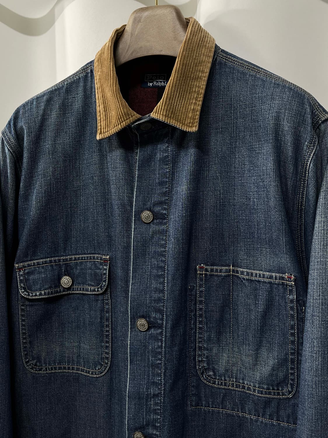 90's 폴로 랄프로렌 덩가리 데님 코듀로이 버팔로 초어자켓 상품이미지4