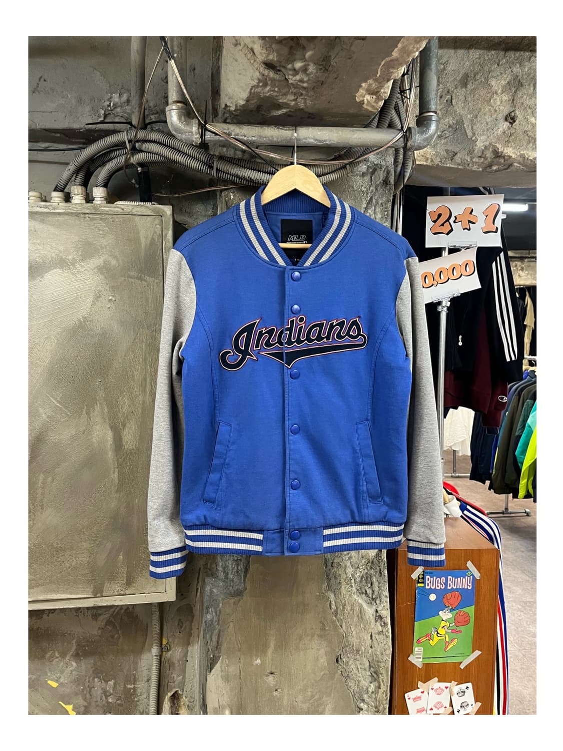 엠엘비 배색 바시티 자켓 블루 95  #csz3691 상품이미지1