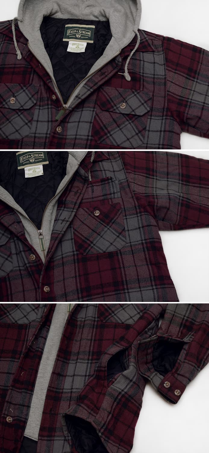 필드 앤 스트림 집업 후드 플란넬 체크 셔츠 패딩 자켓 (105+) 상품이미지8