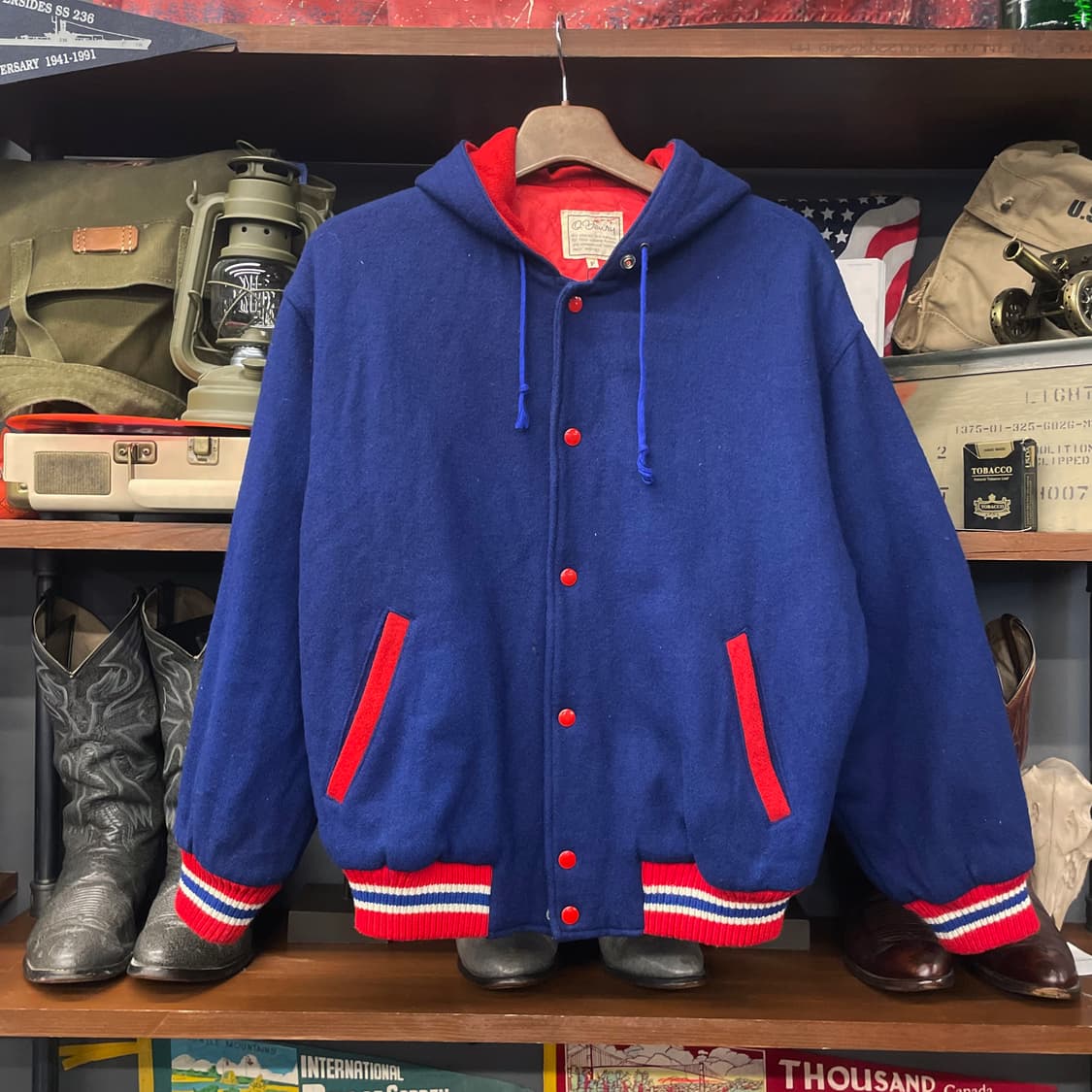 90s O Henry 테니스 클럽 세일러 후드 크롭 바시티 자켓 N350 상품이미지2