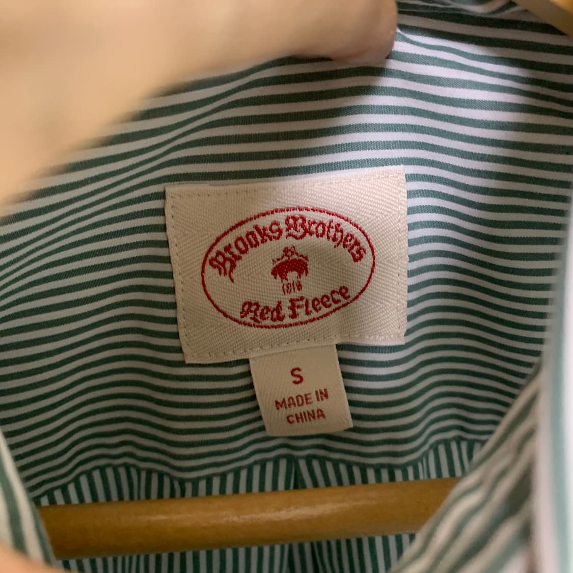 브룩스브라더스 스트라이프 셔츠 민트 그린 남성 S 상품이미지3