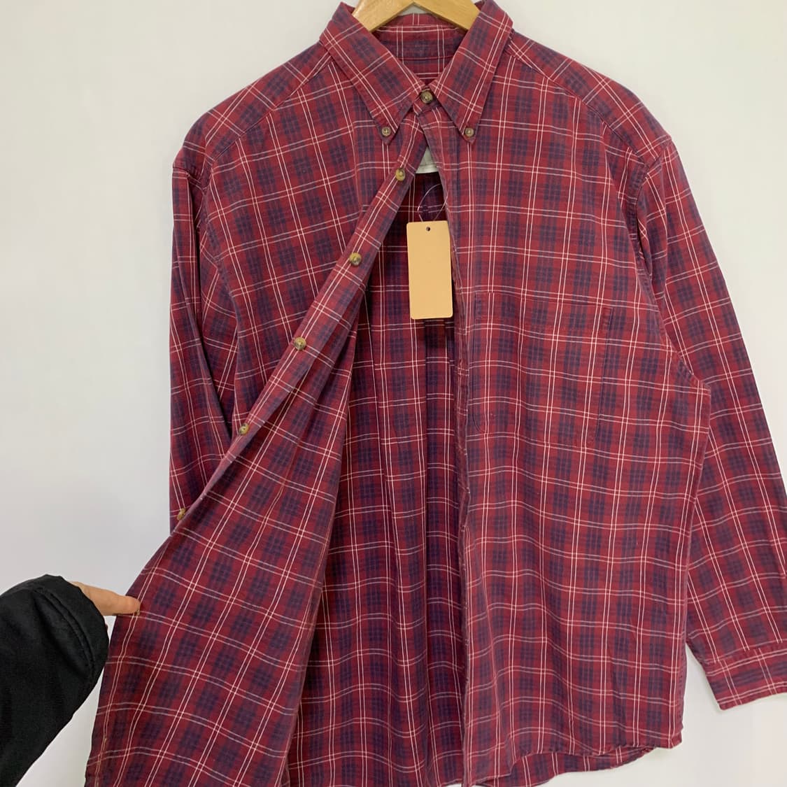 에디바우어 빈티지 체크 남방 긴팔 셔츠 오버핏 남성 M 남녀공용 상품이미지3
