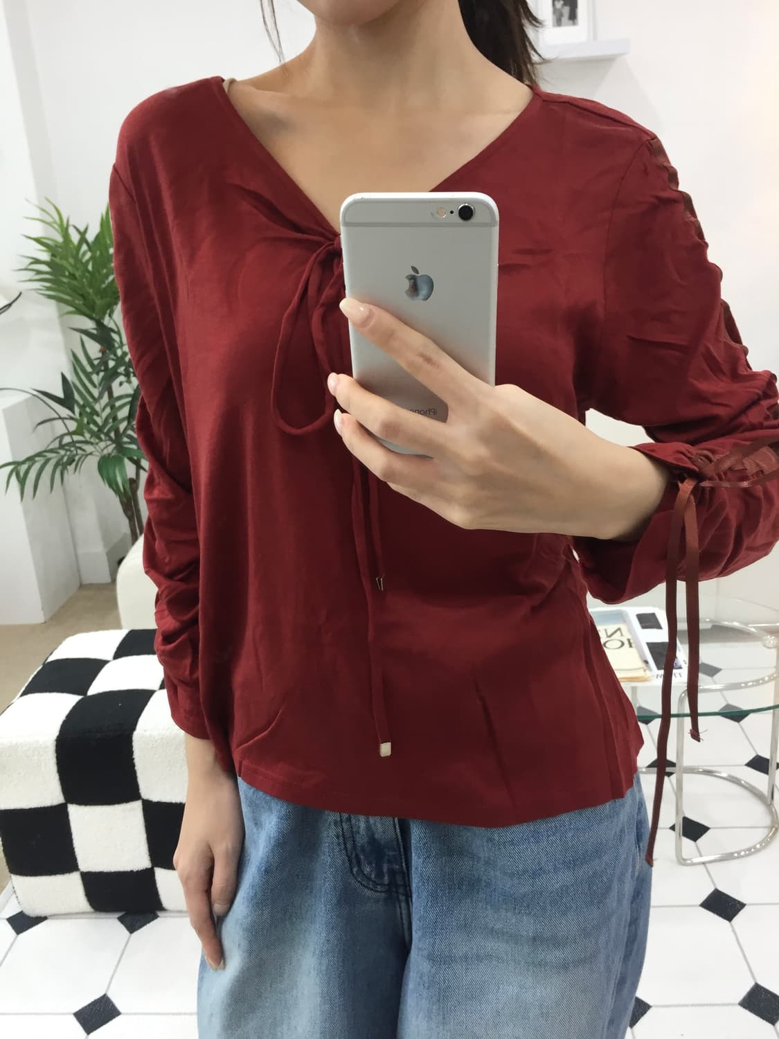 소매 셔링 블라우스 상품이미지6