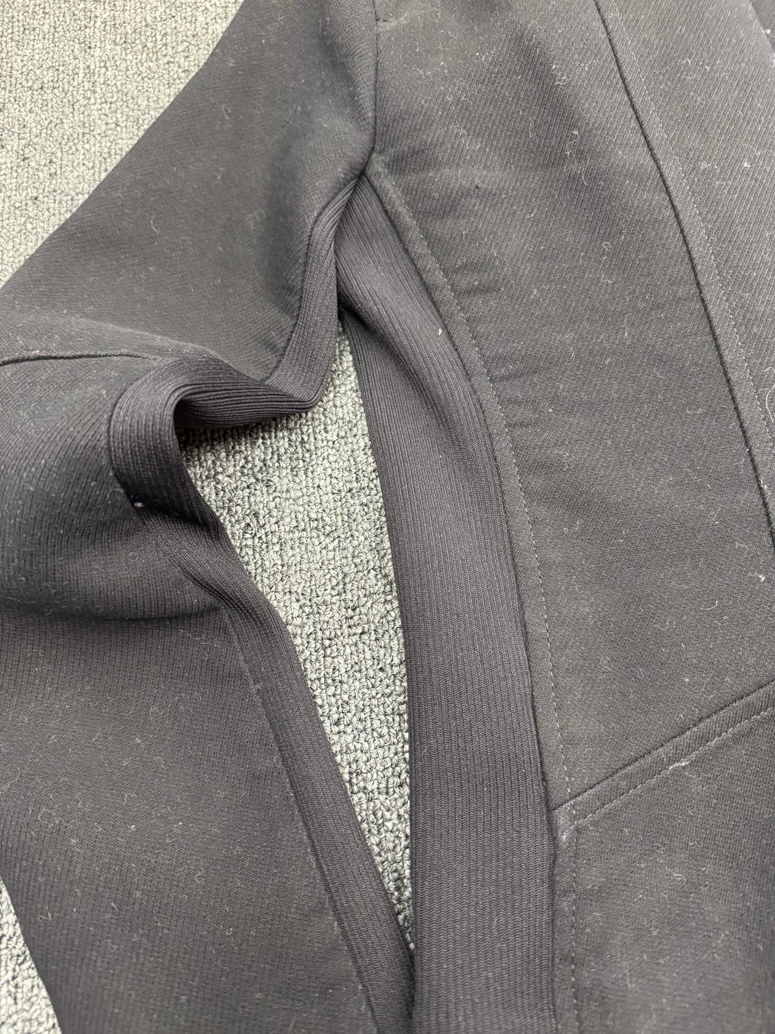 XS)GAP 빈티지 코튼 니트 노카라 사선 집업 바이커자켓 상품이미지5