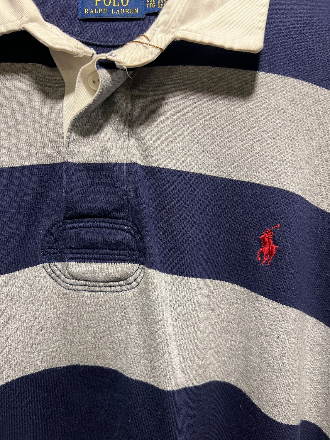 [2XL]폴로 랄프로렌 그레이 네이비 럭비 티셔츠 상품이미지3