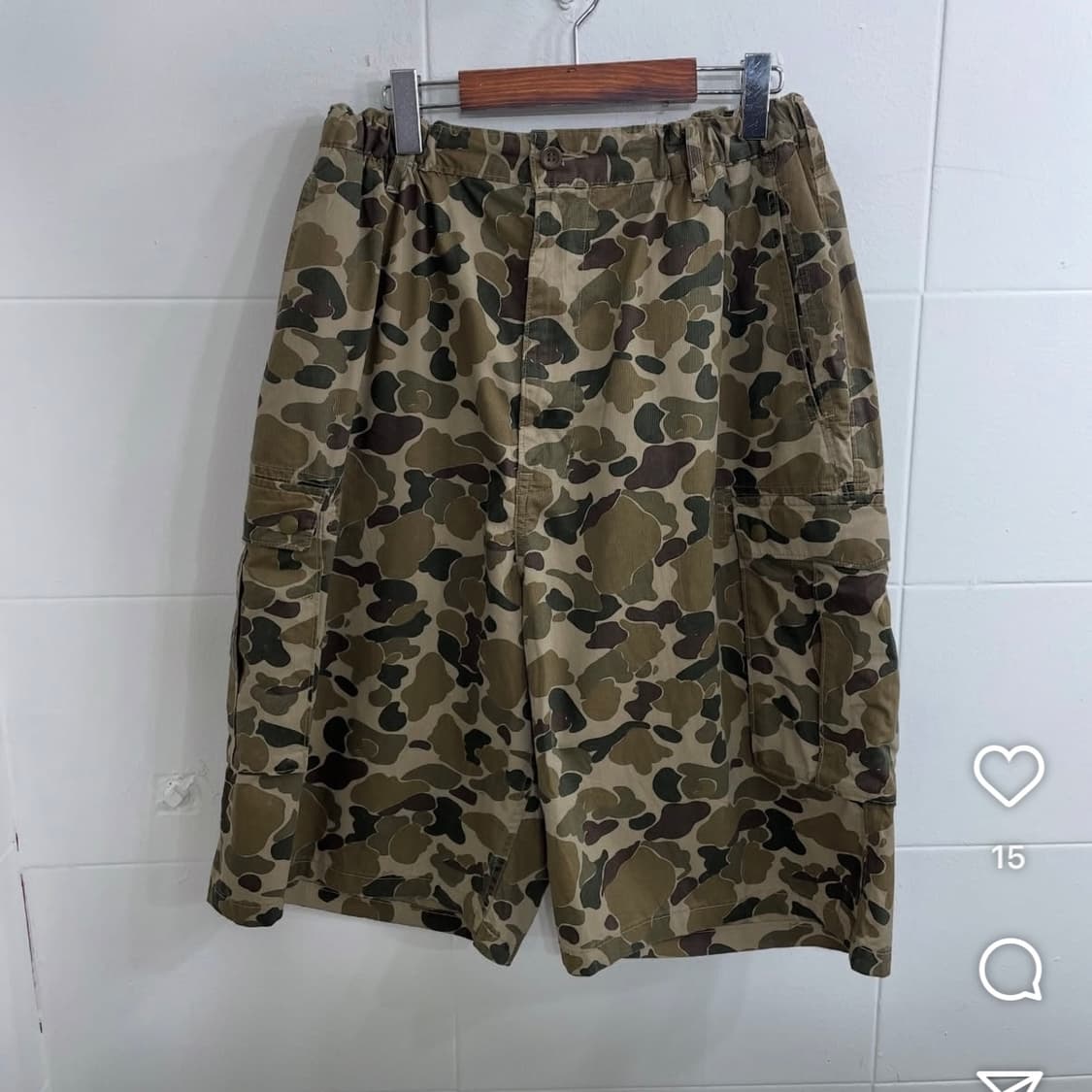 빈티지 카모 카고 와이드 버뮤다 팬츠 상품이미지4