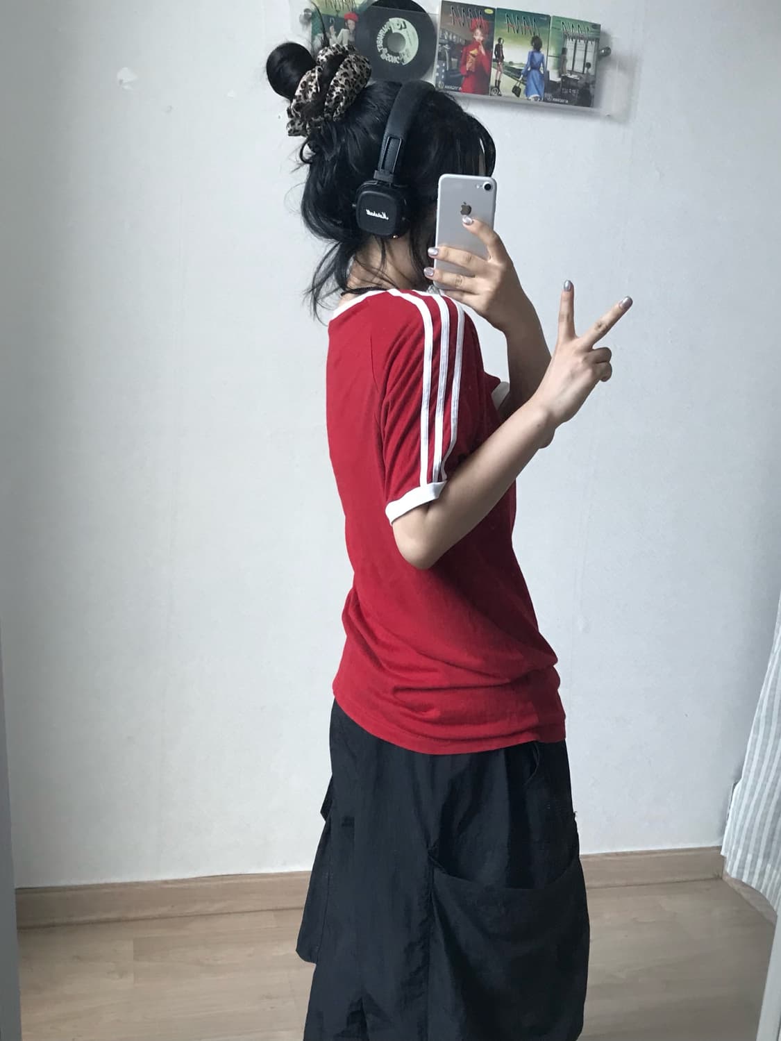 Adidas red track ringer half t-shirt 상품이미지2