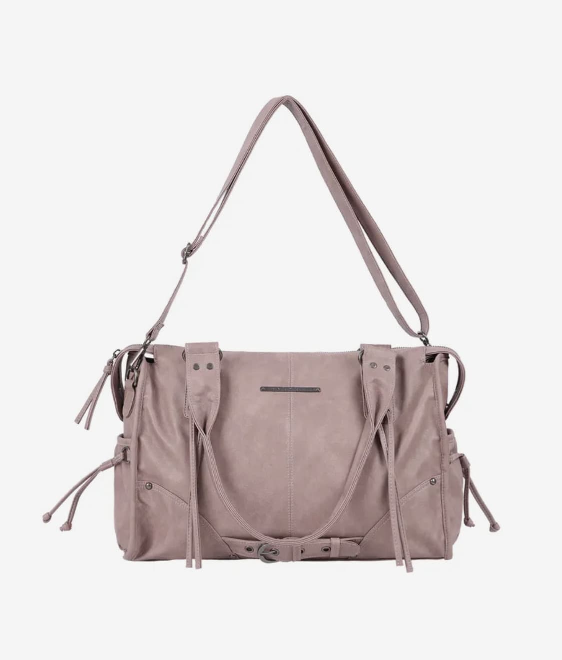 팬시클럽 벨티드 워싱 레더백 베이비핑크 상품이미지3