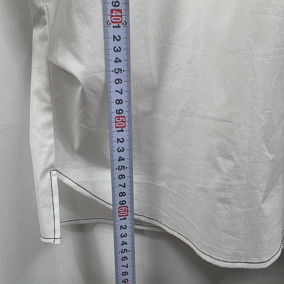 0749 JJ지고트 화이트 퍼프소매 블라우스 반팔 깔끔핏 상품이미지4