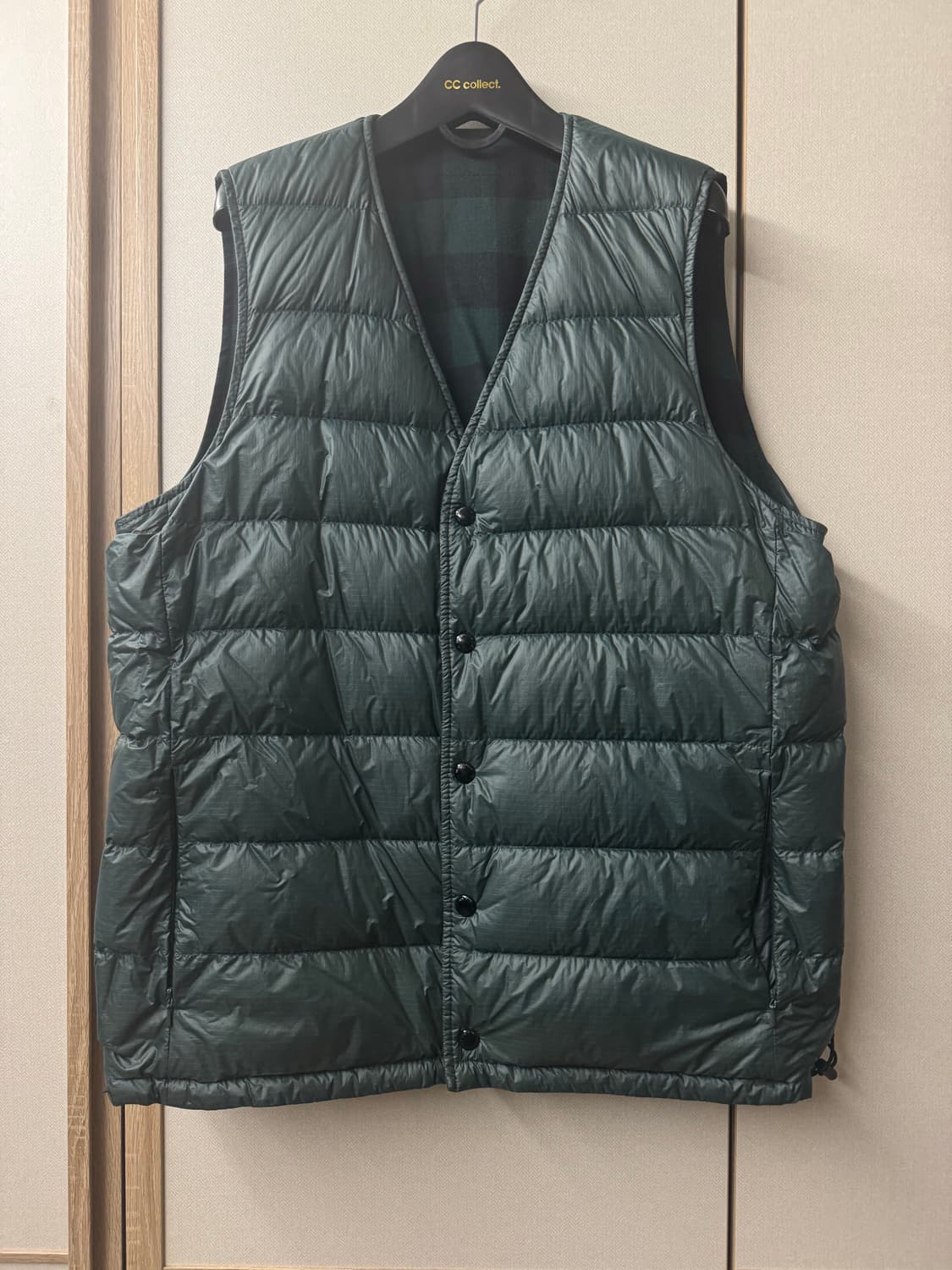 빔즈 블랙와치 리버시블 패딩 베스트 상품이미지1