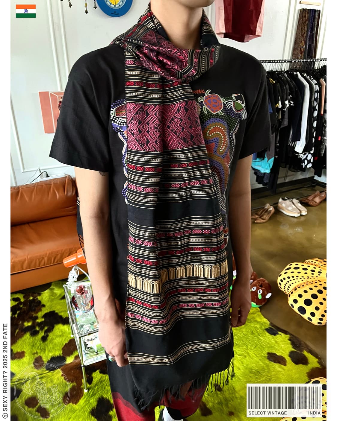 Indian Vintage Mixed Patten Long Scarf 상품이미지1
