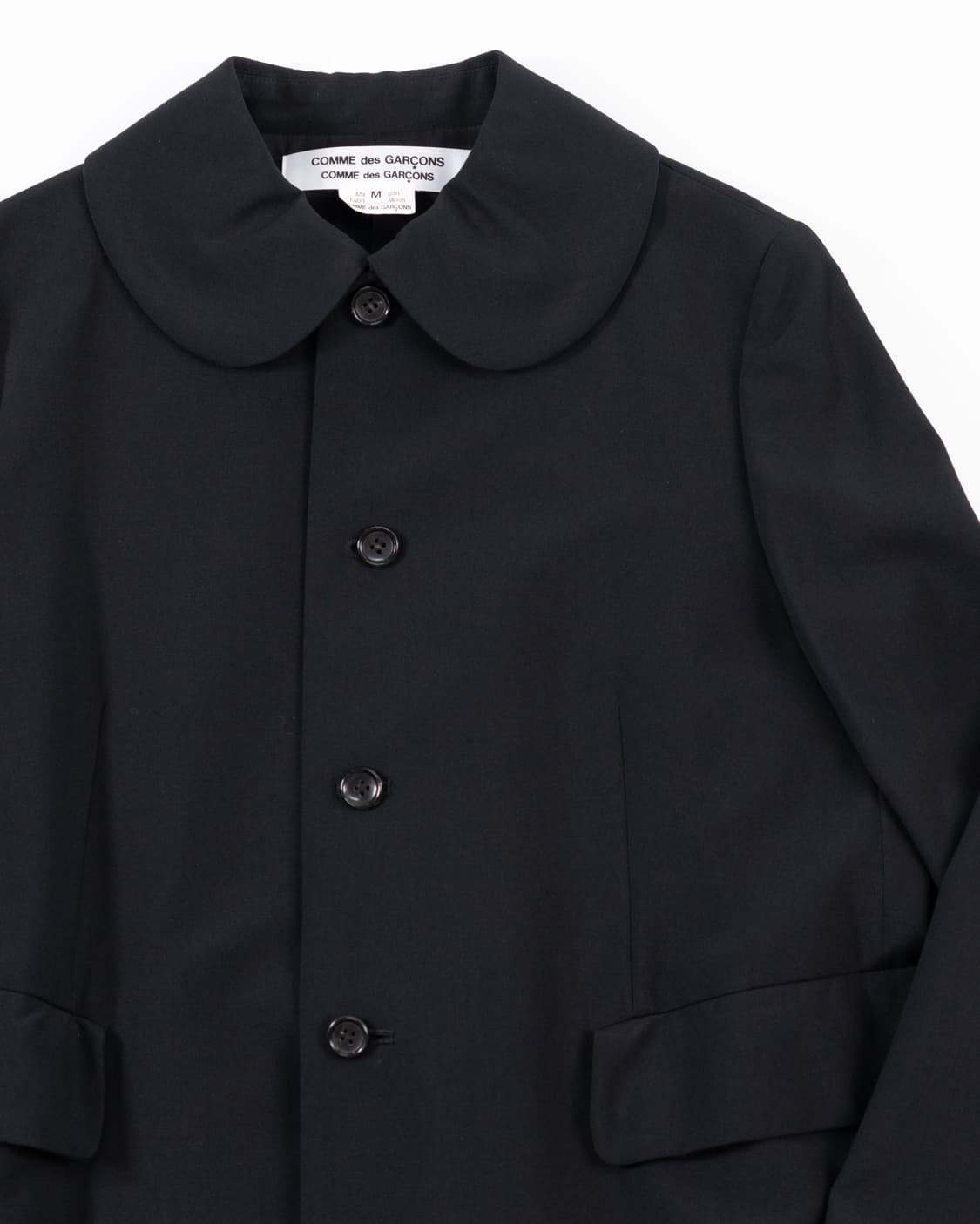 꼼데가르송 라운드 칼라  퓨어울 롱코트 상품이미지1