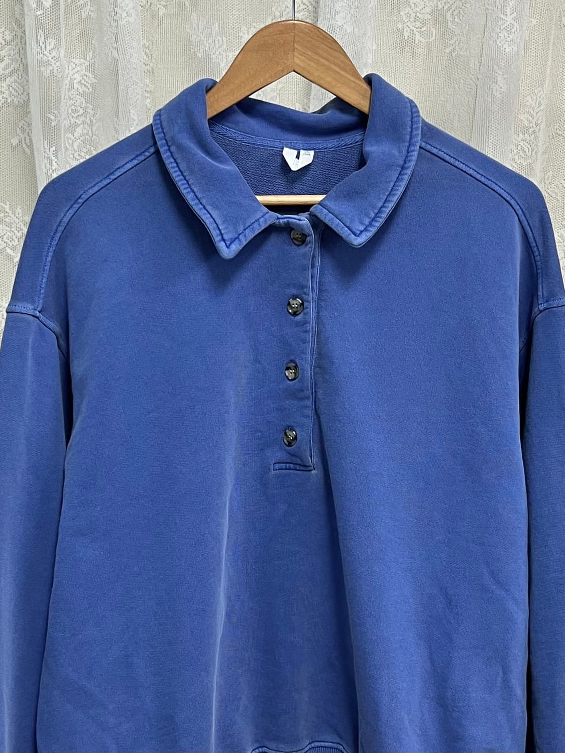 L) 아르켓 프렌치 테리 폴로 셔츠 맨투맨 블루 상품이미지4
