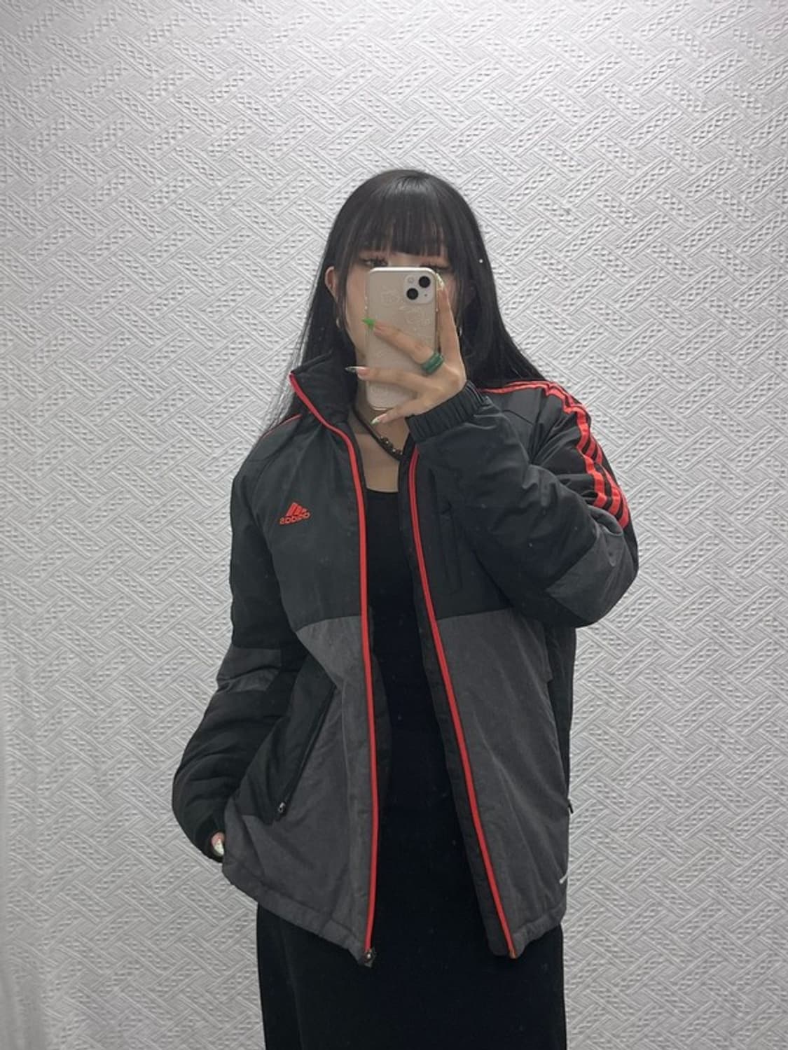 아디다스 포모션 블랙 그레이 배색 패디드 점퍼 95 C09209 상품이미지1