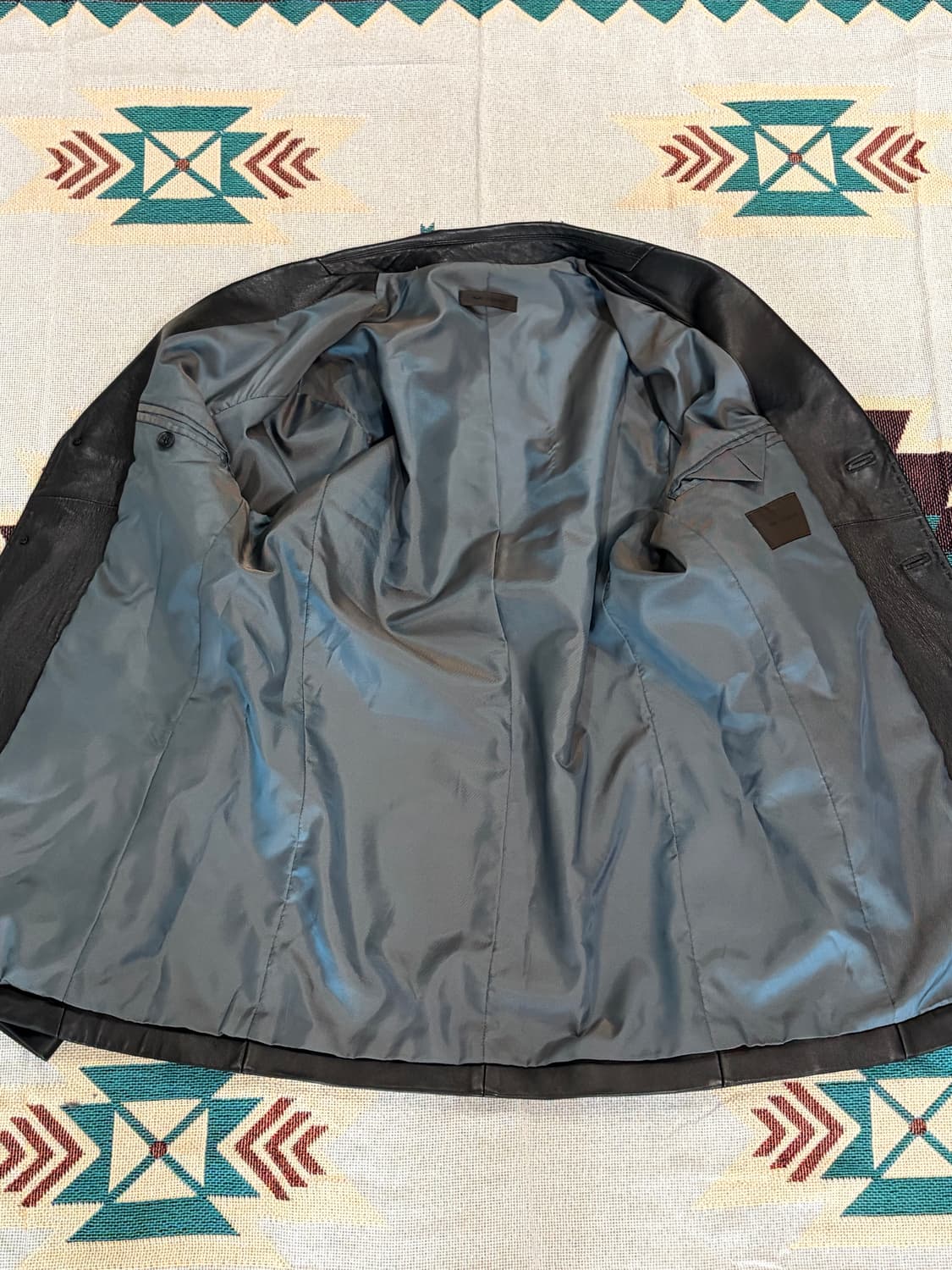 Comodo 양가죽 3버튼 레더 블레이저 카코트 상품이미지4