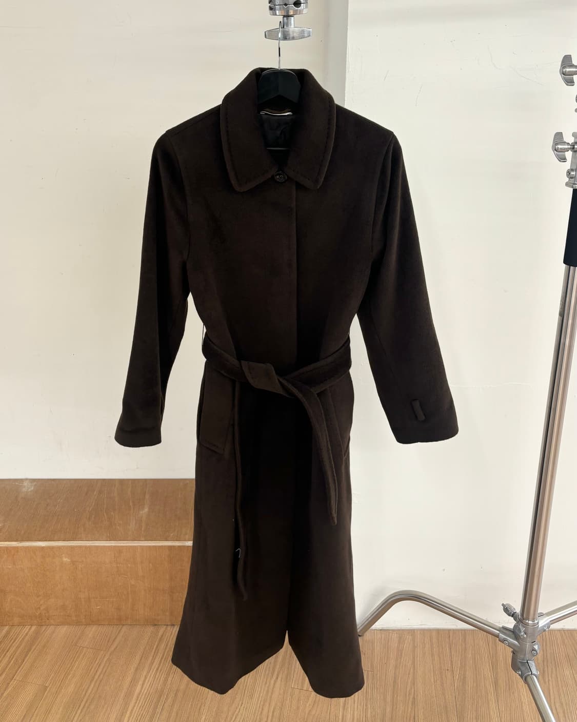 막스마라 다크 브라운 울 캐시미어 혼방 롱코트 상품이미지1