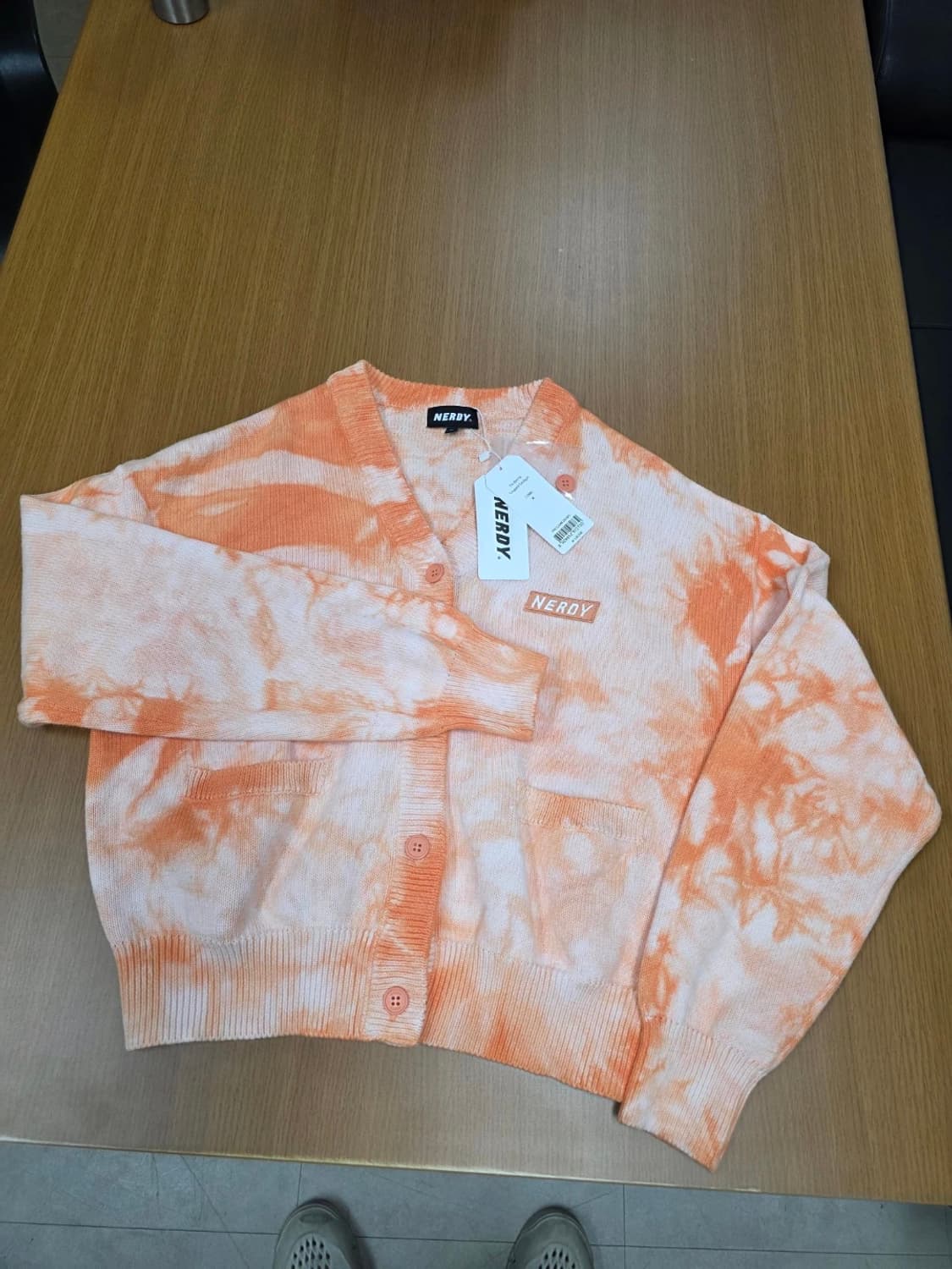 [새제품] 널디 타이다이 크롭 가디건 오렌지 M 상품이미지1