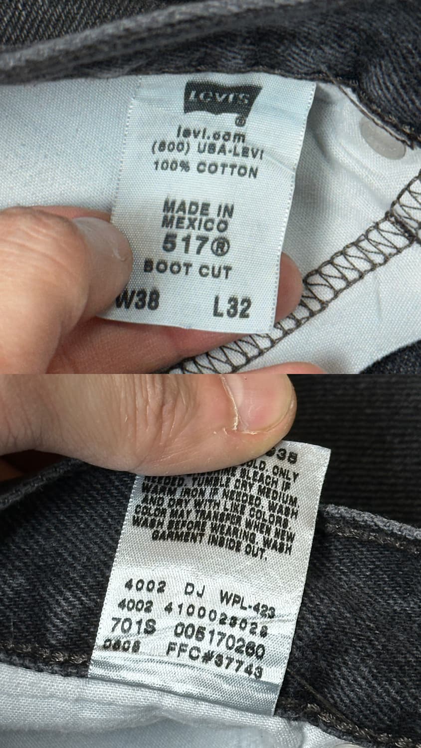 00's 리바이스 517 블랙 부츠컷 플레어진 상품이미지9