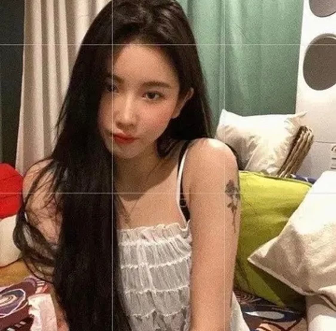 쓰리타임즈 백예린 나시 쉬폰 링클 슬리브리스 화이트 상품이미지2