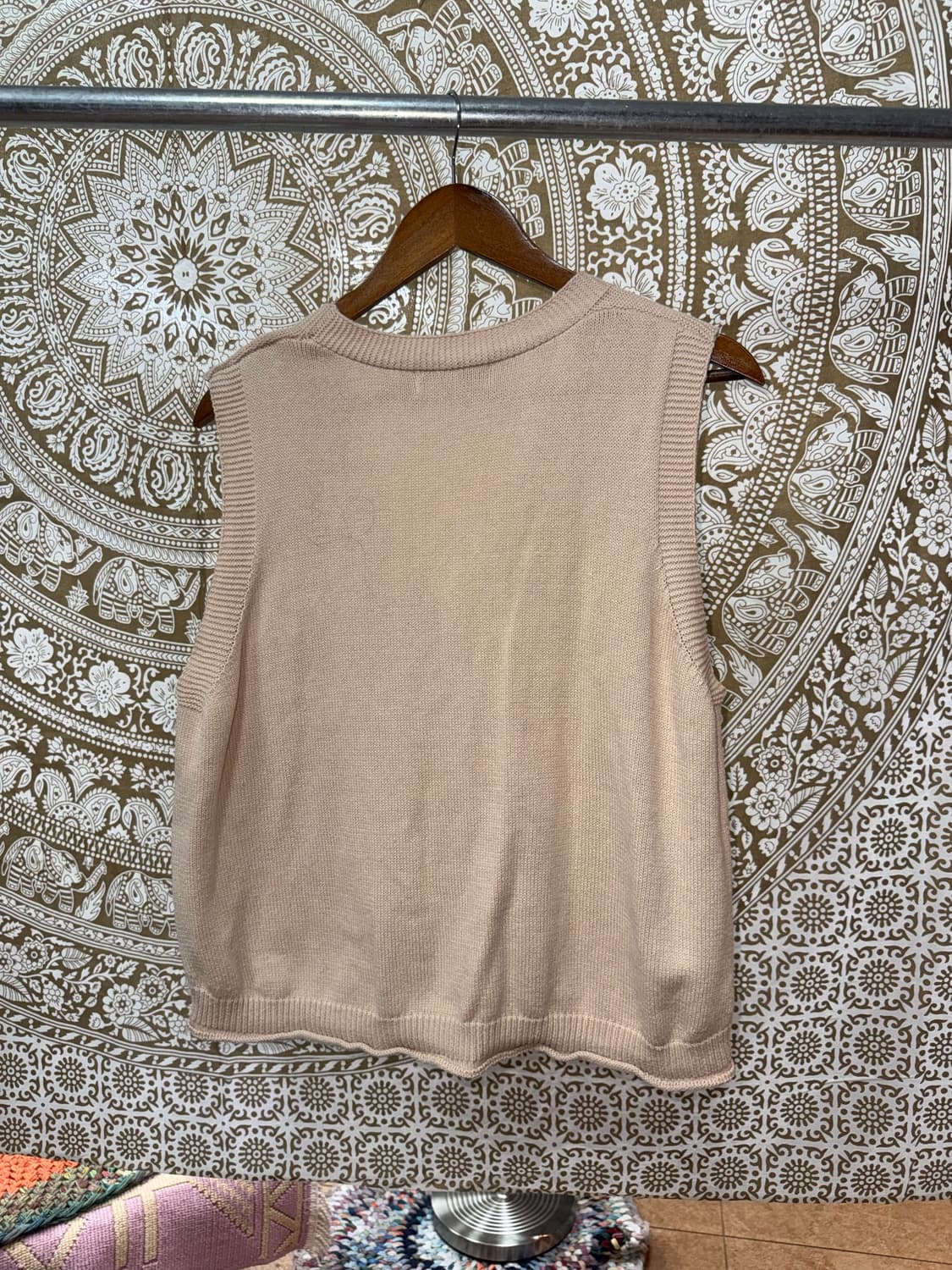 JOONEE 여성 체크 투포켓 니트 베스트 가디건 상품이미지5