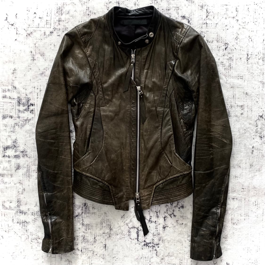 EKAM Double-Zip Leather Jacket 상품이미지1