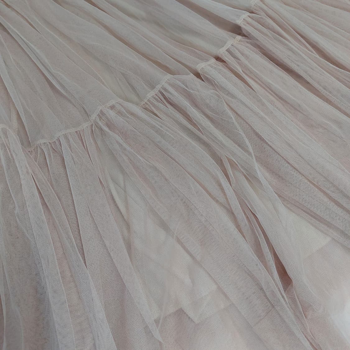 모리걸 핑크베이지 샤스커트 캉캉 롱스커트 상품이미지3