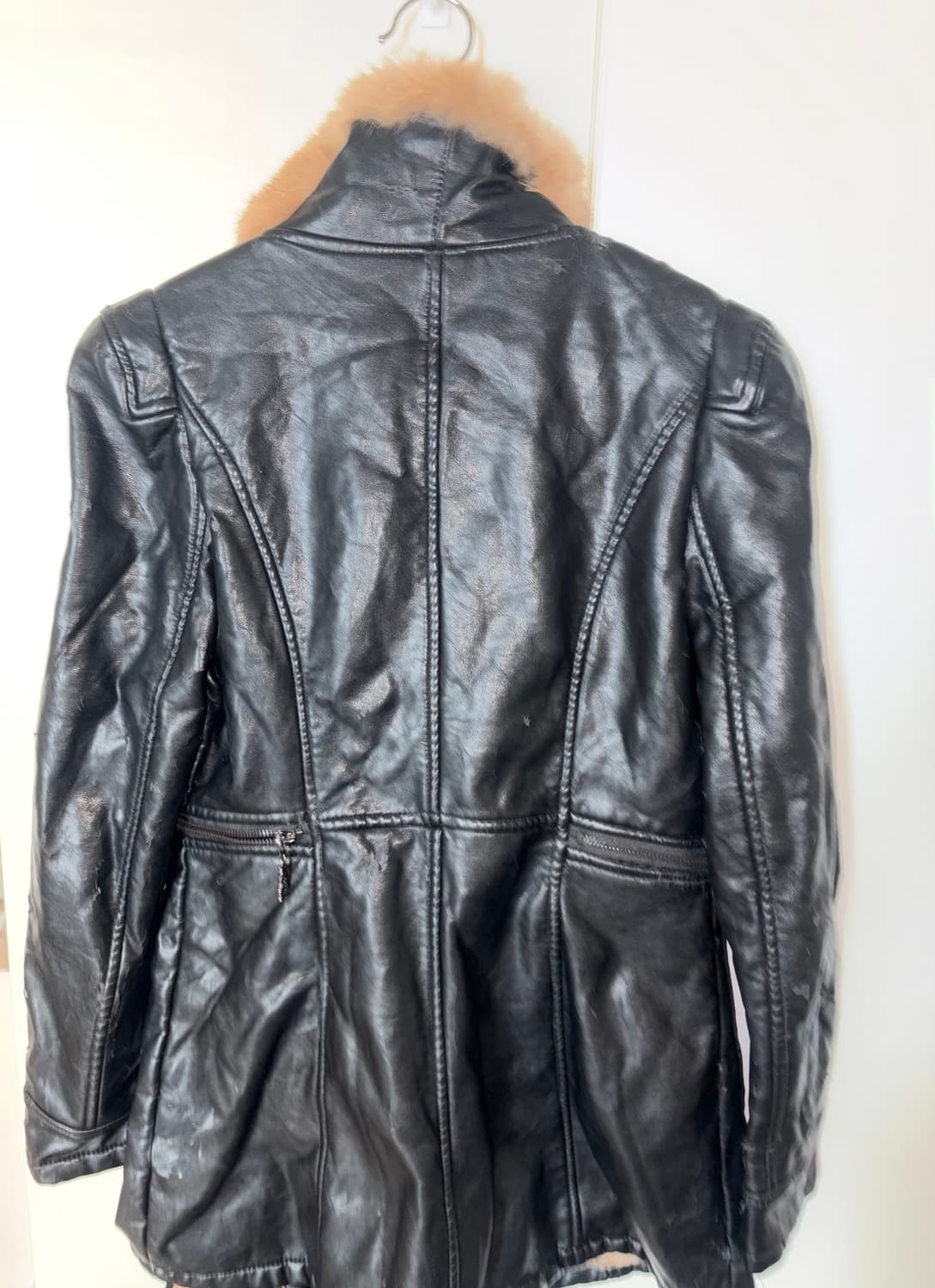 일본 빈티지 하이넥 가죽재킷 언발란스  상품이미지2