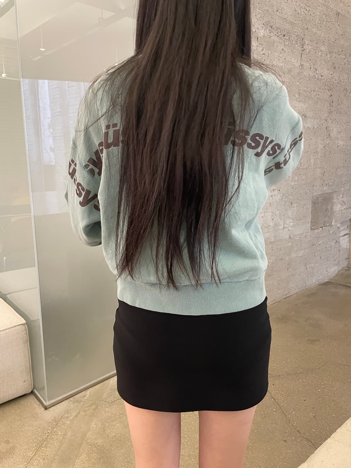 스투시 민트색 맨투맨 상품이미지3