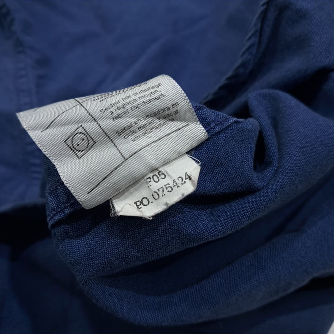 CL586 2XL 칼하트 00s 홍콩판 코튼 가죽패치 올드 네이비 셔츠 상품이미지7