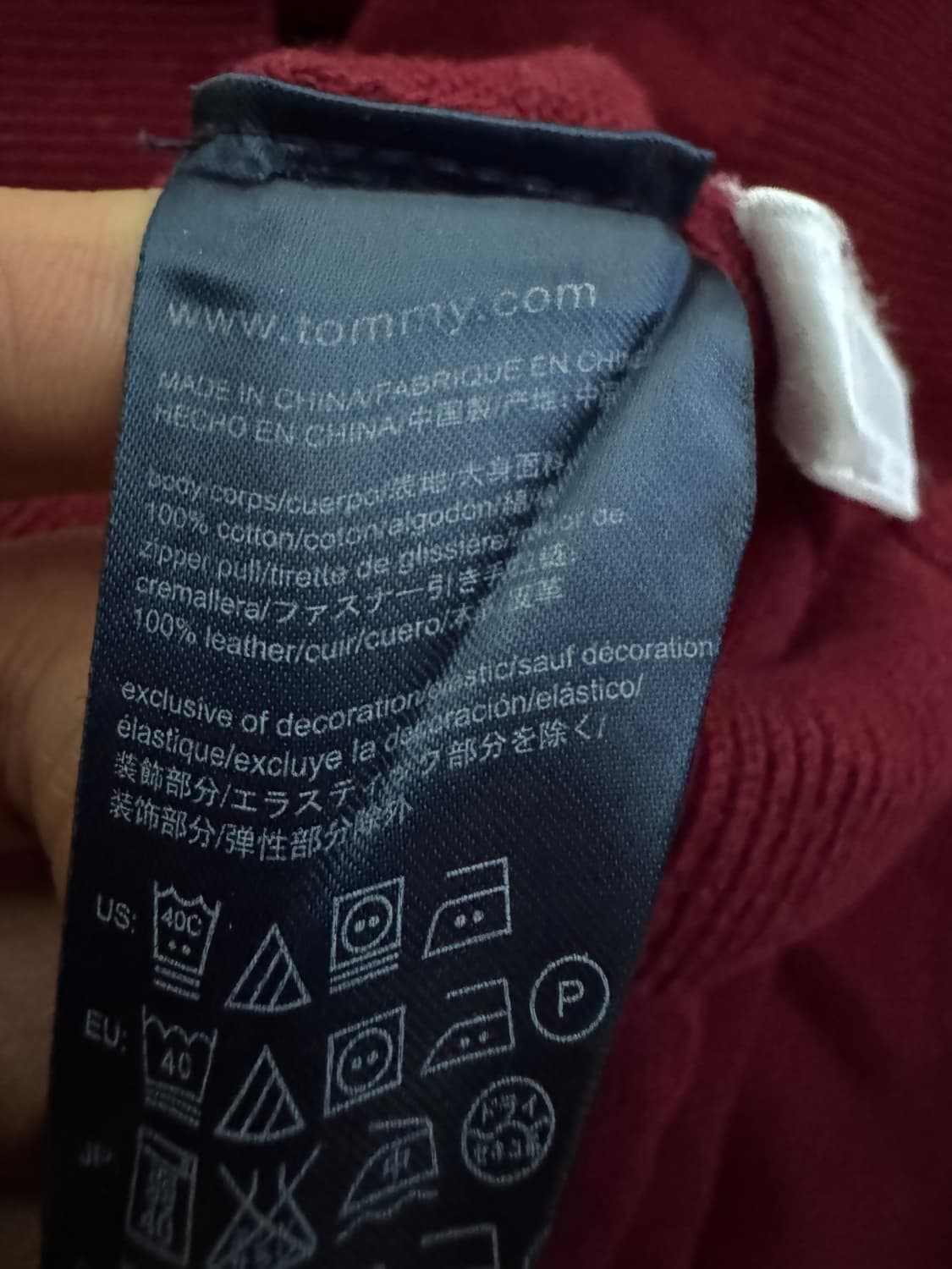 공용!! 타미힐피거 미니멀 코튼 반집업 니트 S ~ M 상품이미지4