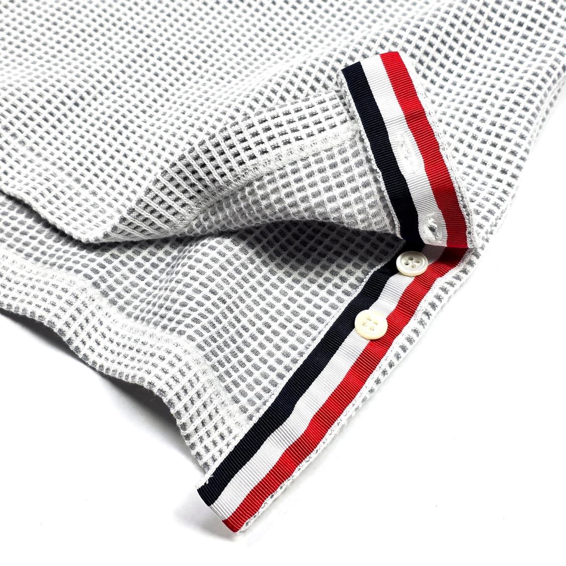 톰브라운 텍스쳐 바이컬러 반팔 카라티셔츠 상품이미지4