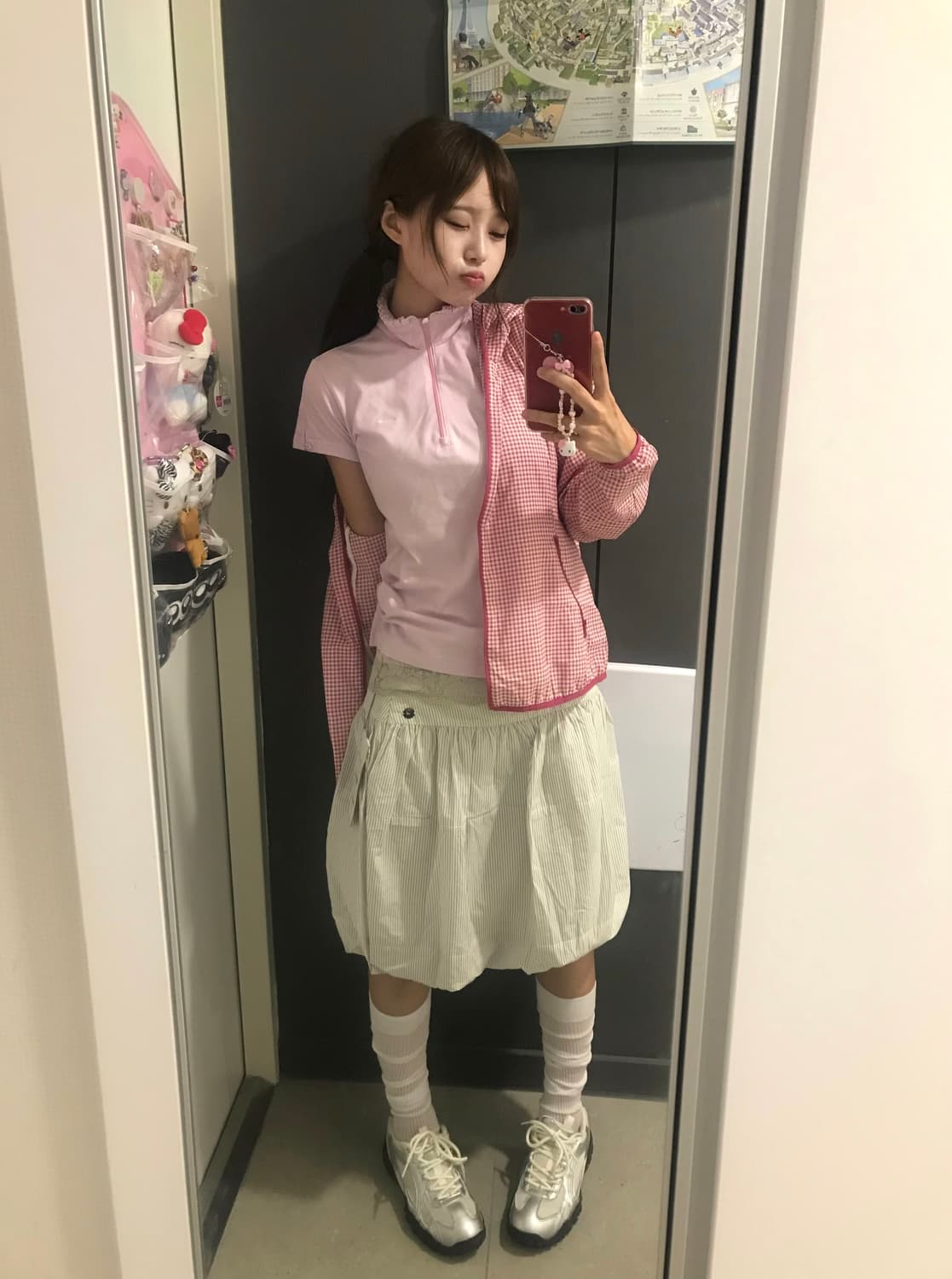 아디다스 핑크 프릴 바람막이 코디세트 상품이미지4