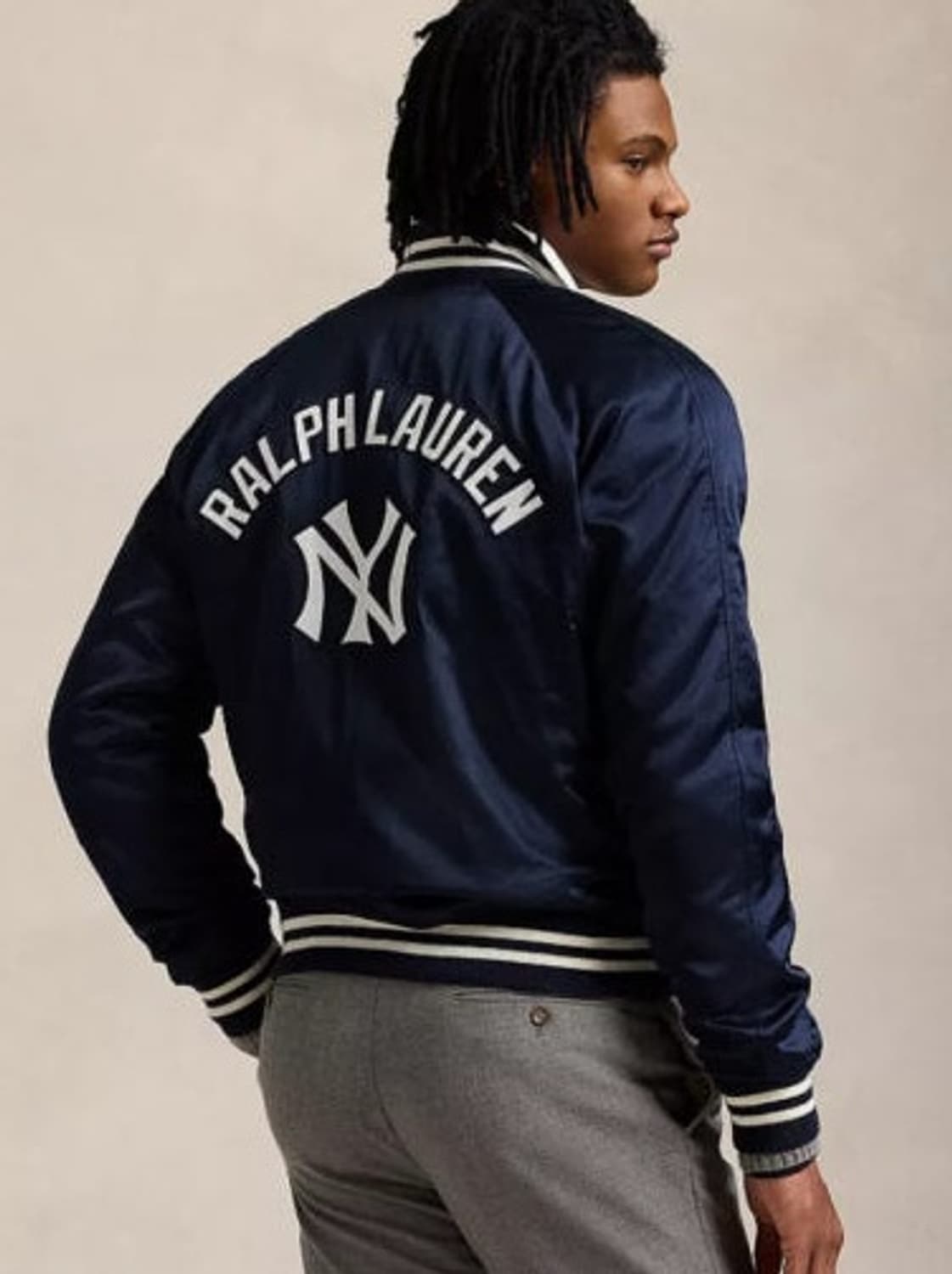 폴로 랄프로렌 양키스 새틴 자켓 네이비컬러 M사이즈 상품이미지1