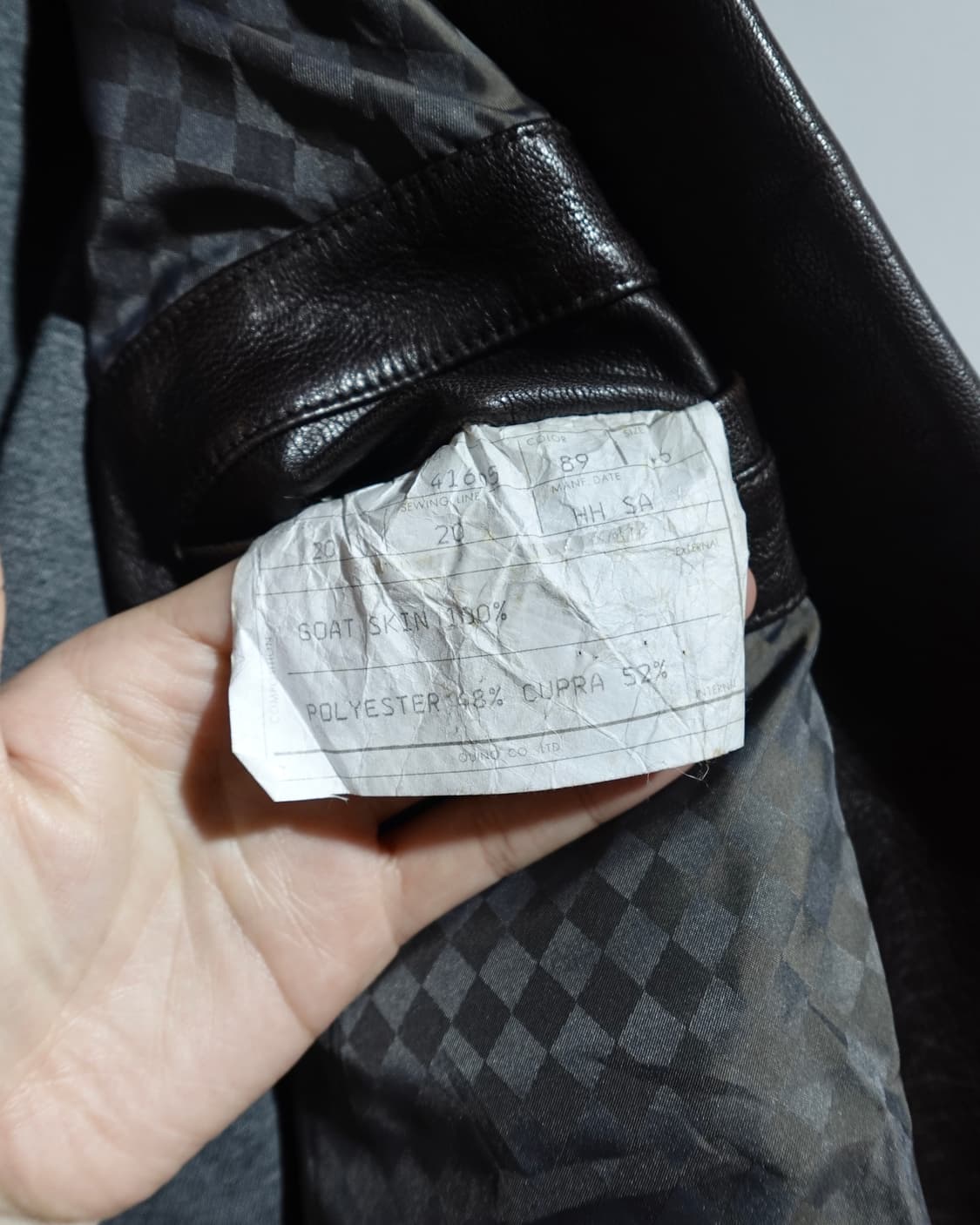 QUINO 고트 스킨 더블 브레스티드 레더 코트 상품이미지5