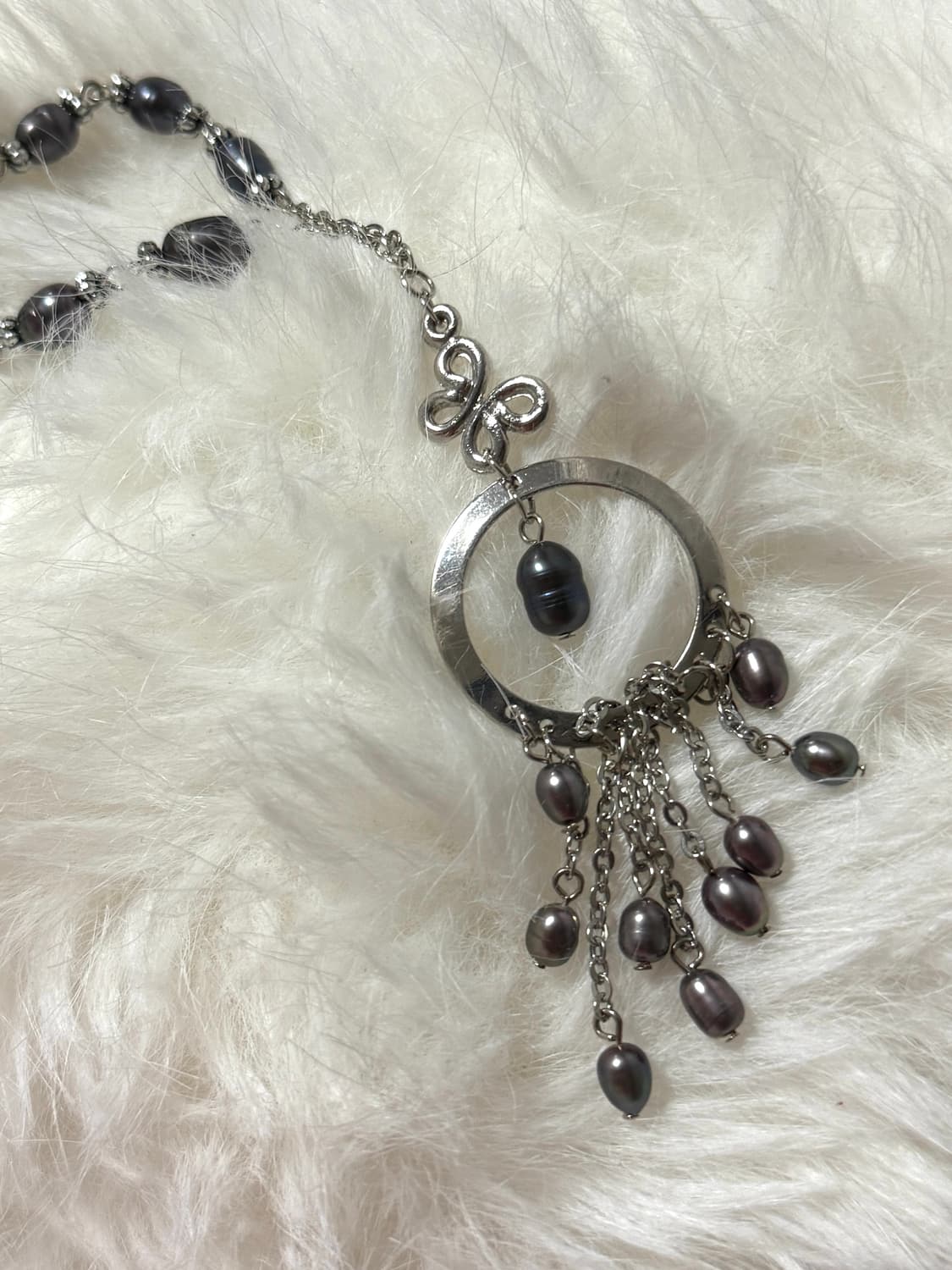 페어리 실버 드롭 담수 목걸이  상품이미지3