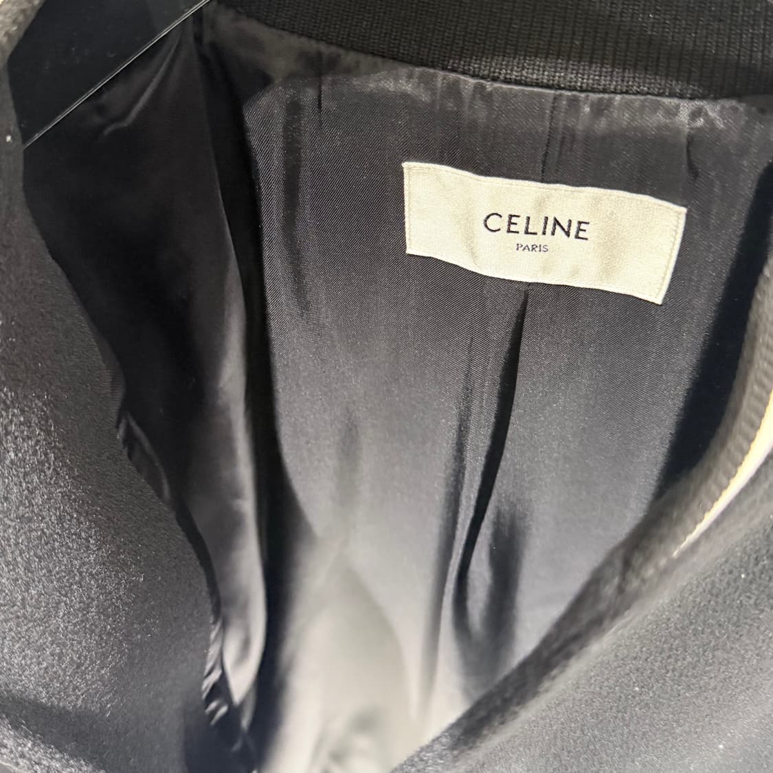 (S/50) / 셀린느 클래식 테디 레더 바시티 봄버 블루종 자켓 블랙 상품이미지7