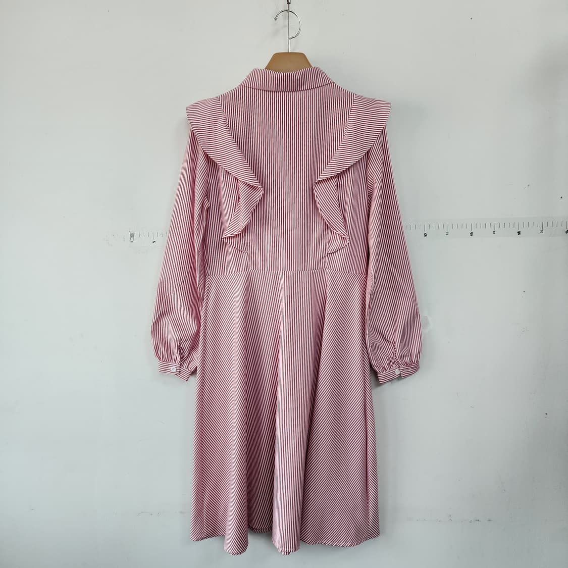 꽃자수 예쁜 스트라이프 롱 원피스 상품이미지5