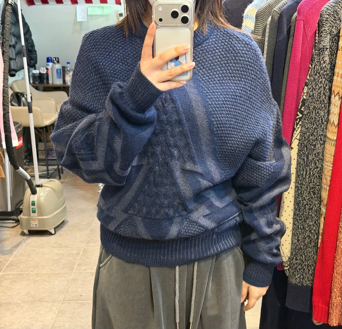 [NO.9] 랑방 빈티지 남색 패턴니트 상품이미지2