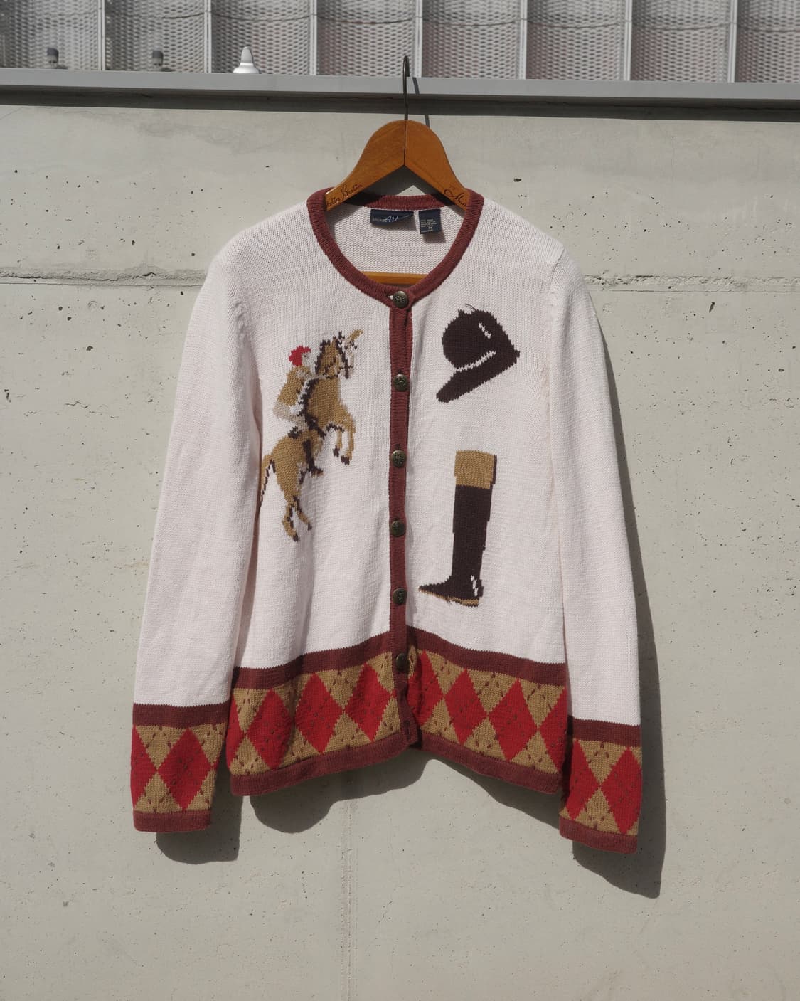 빈티지 라이딩 패턴 코튼 가디건 상품이미지1